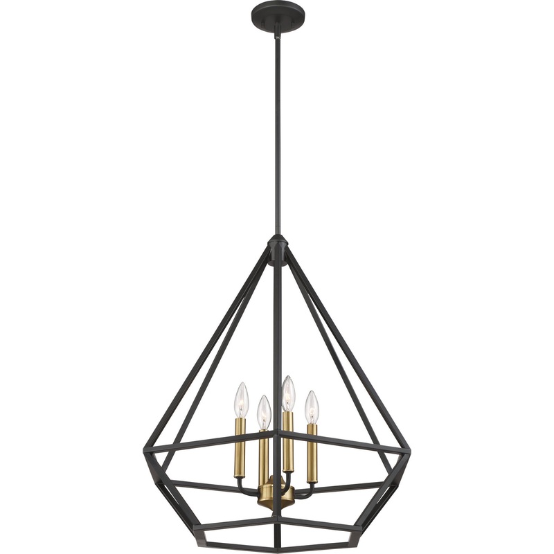 Orin Four Light Pendant in Aged Bronze / Brass