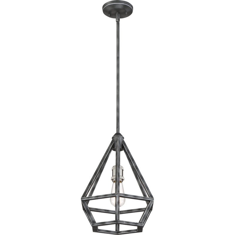 Orin One Light Pendant in Iron Black / Brushed Nickel