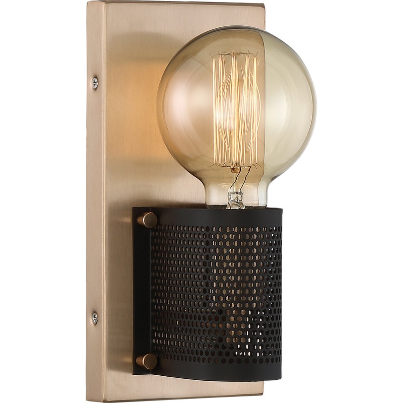 Passage One Light Wall Sconce in Copper Brushed Brass / Black