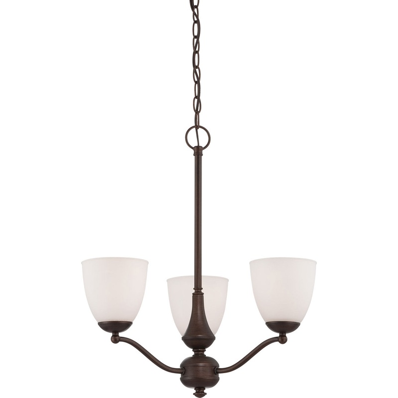 Patton Three Light Chandelier in Prairie Bronze