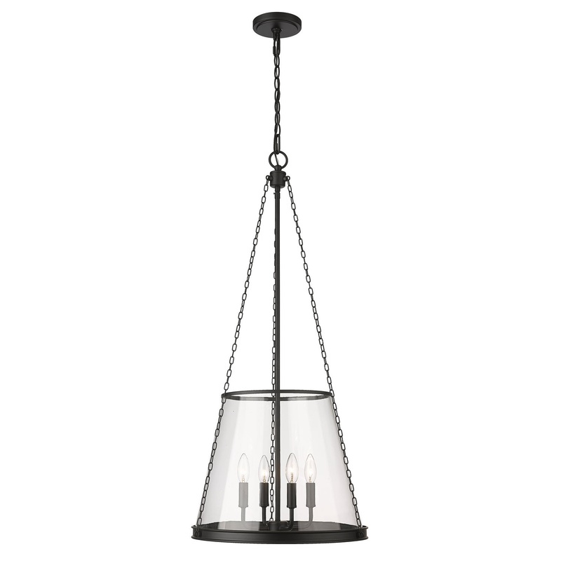 Prescott Four Light Pendant in Matte Black