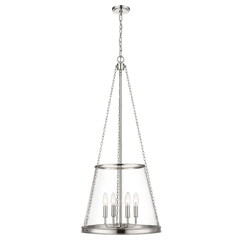 Prescott Four Light Pendant in Polished Nickel