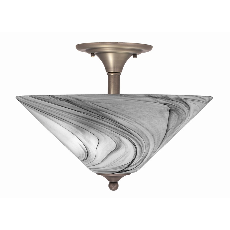 Semi-Flushes Two Light Semi-Flush Mount in Brushed Nickel