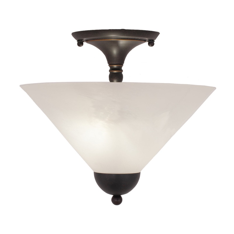 Semi-Flushes Two Light Semi-Flush Mount in Dark Granite