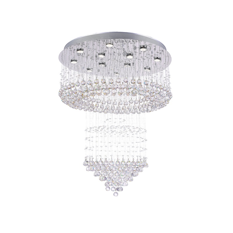 Waterfall 12 Light Flush Mount in Chrome