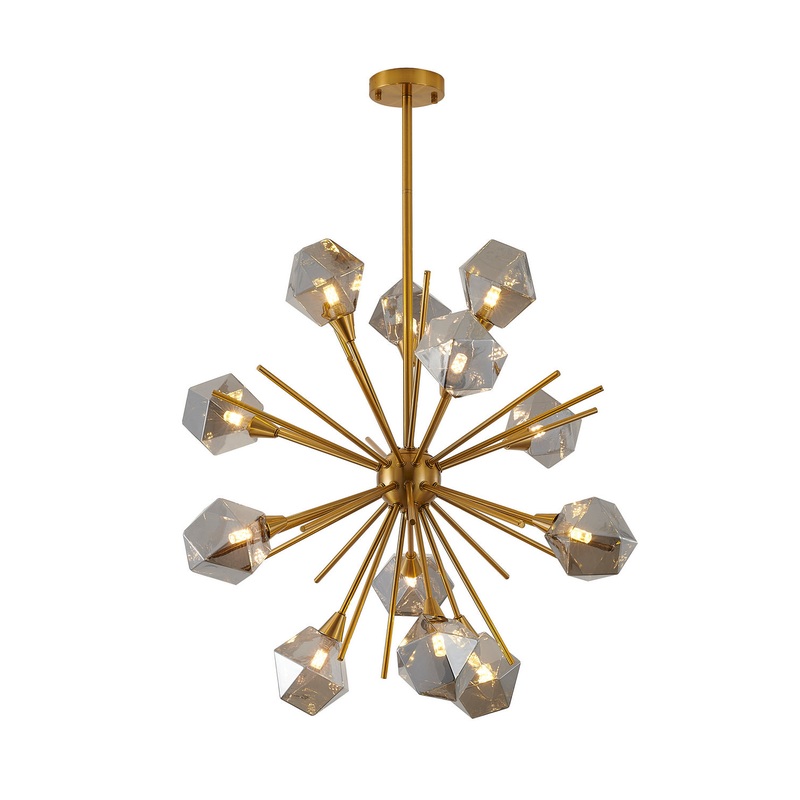 12 Light Chandelier in Gold