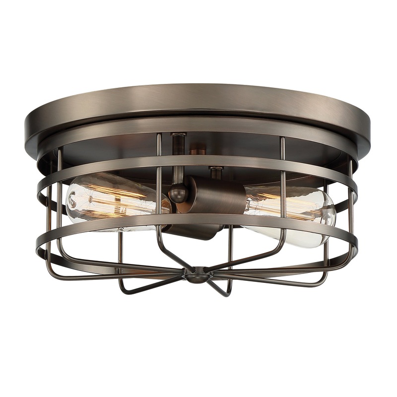 Anson Two Light Flushmount in Satin Copper Bronze