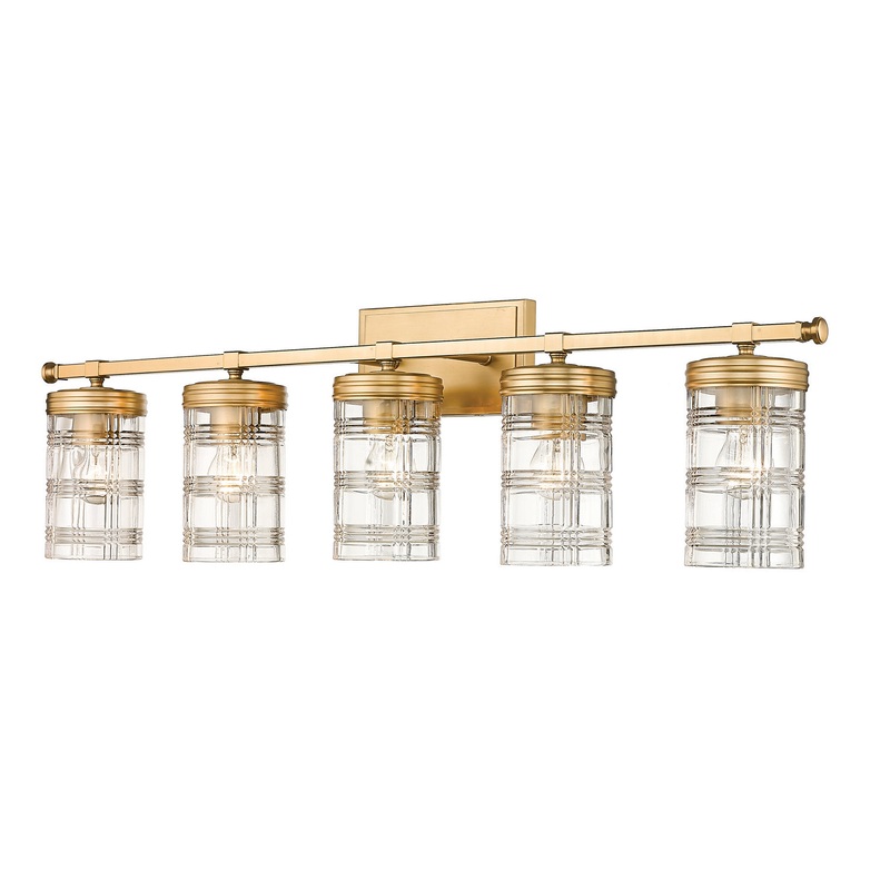 Archer Five Light Vanity in Heirloom Gold