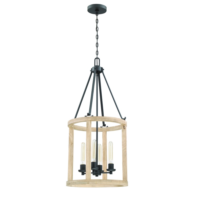 Astoria Four Light Foyer Pendant in Cast Iron