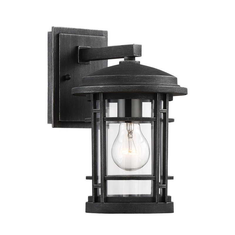Barrister One Light Wall Lantern in Weathered Pewter