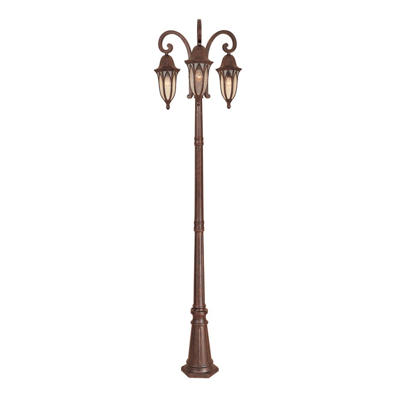 Berkshire Three Light Post Lantern in Burnished Antique Copper