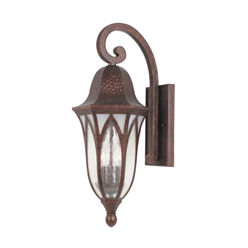 Berkshire Three Light Wall Lantern in Burnished Antique Copper