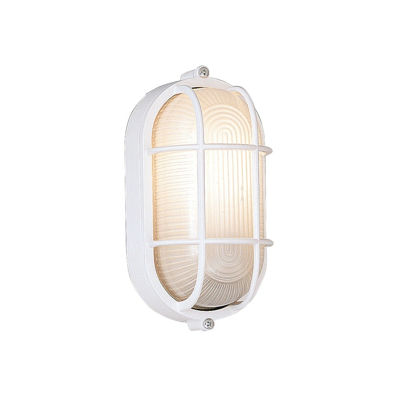 Bulkhead One Light Bulkhead w/Guard in White