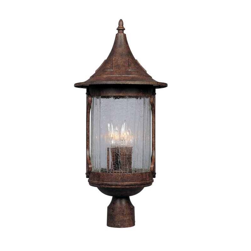 Canyon Lake Four Light Post Lantern in Chestnut