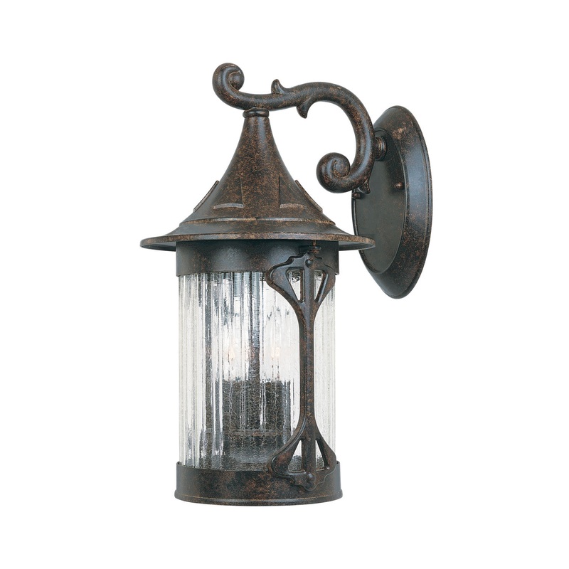 Canyon Lake Three Light Wall Lantern in Chestnut