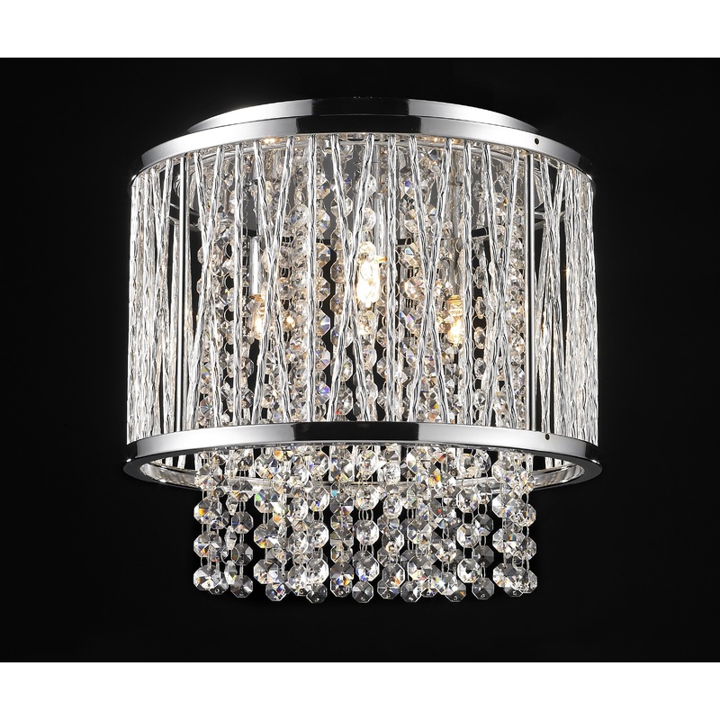 Ceiling Fixture Three Light Ceiling Fixture in Chrome