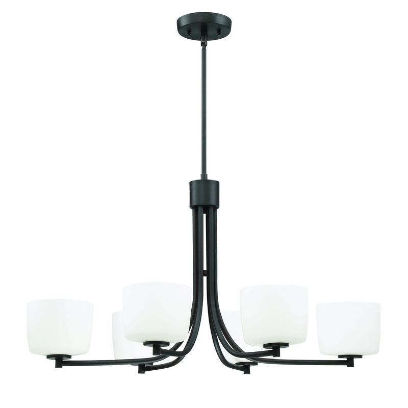 Clarendon Six Light Linear Chandelier in Aged Bronze Brushed