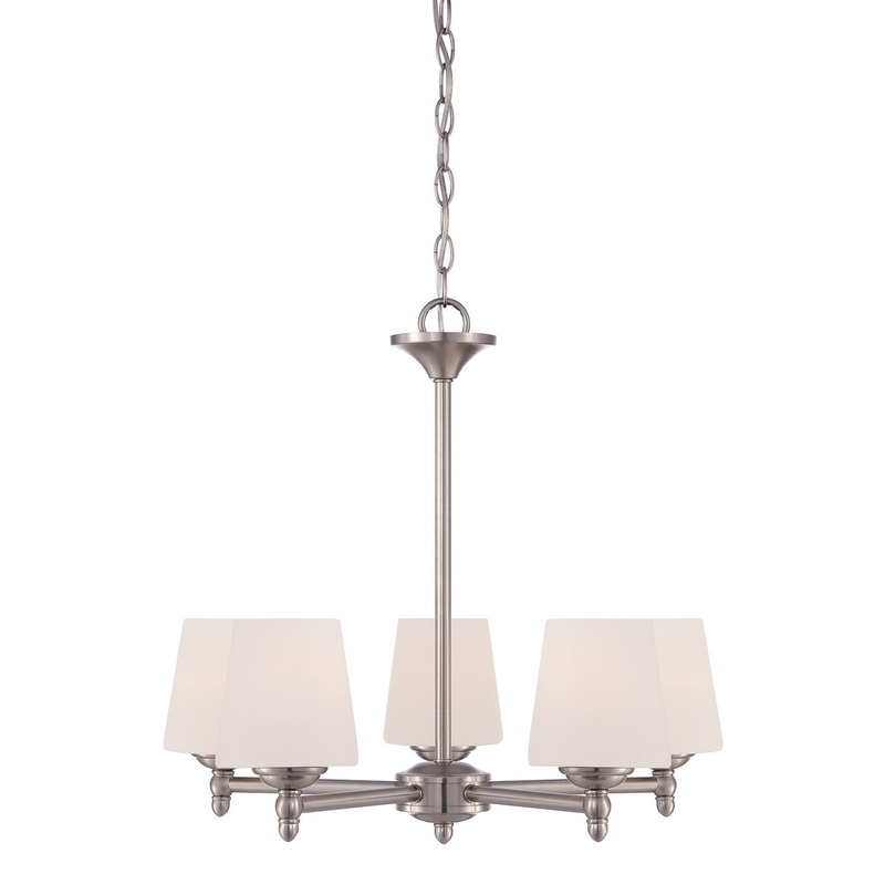 Darcy Five Light Chandelier in Brushed Nickel