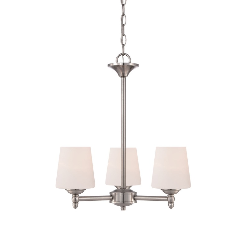Darcy Three Light Chandelier in Brushed Nickel