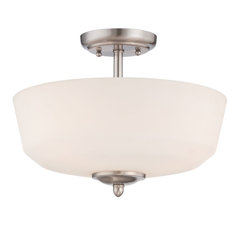 Darcy Three Light Semi-Flush Mount in Brushed Nickel