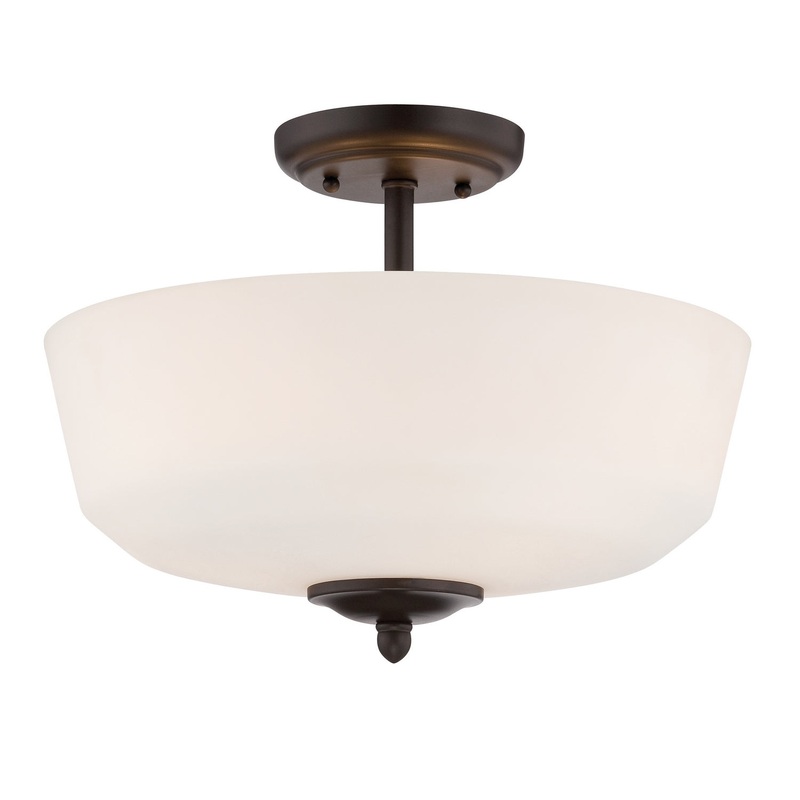 Darcy Three Light Semi-Flush Mount in Oil Rubbed Bronze
