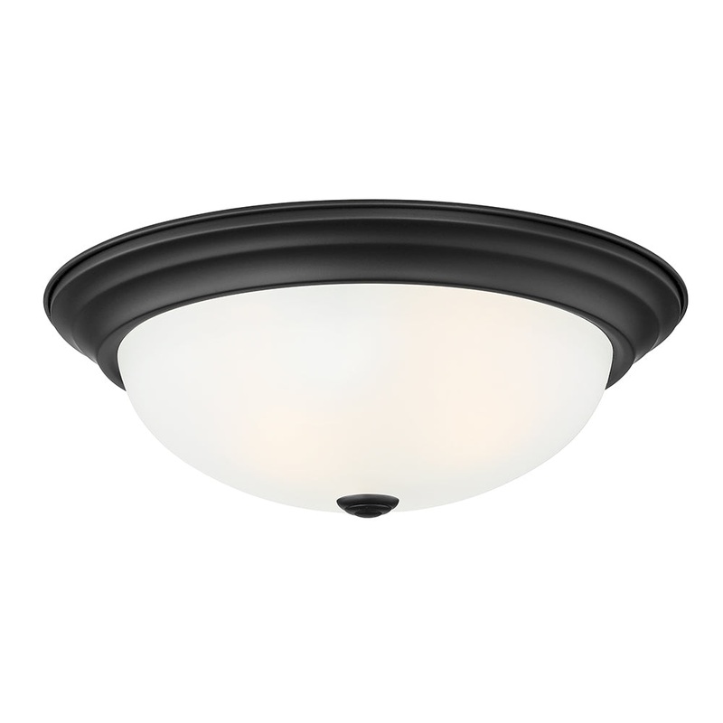 Decorative Flushmount Three Light Flushmount in Matte Black