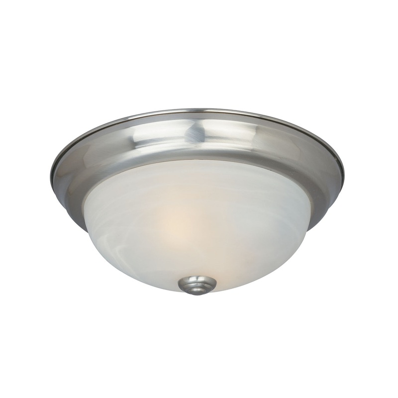 Decorative Flushmount Three Light Flushmount in Satin Platinum