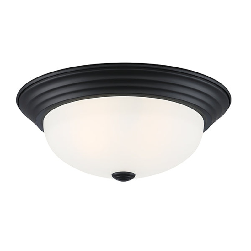 Decorative Flushmount Two Light Flushmount in Matte Black