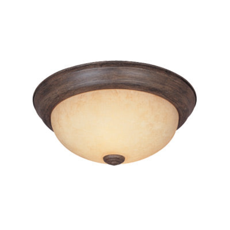 Decorative Flushmount Two Light Flushmount in Warm Mahogany