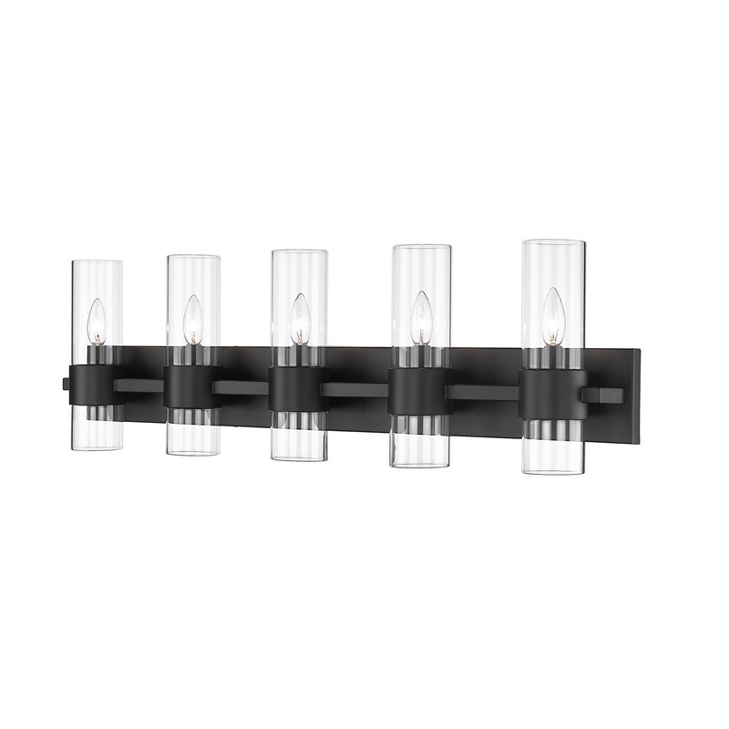 Lawson Five Light Vanity in Matte Black