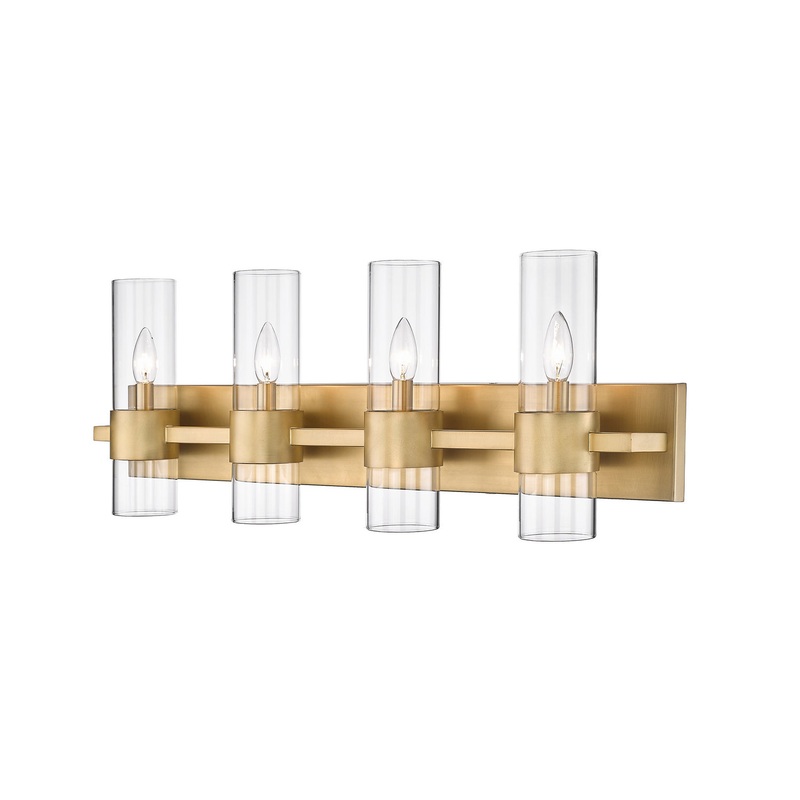 Lawson Four Light Vanity in Rubbed Brass