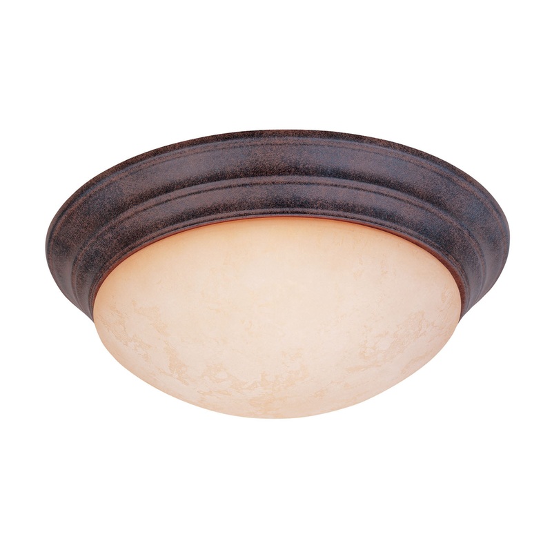 Lunar Two Light Flushmount in Ancient Oak