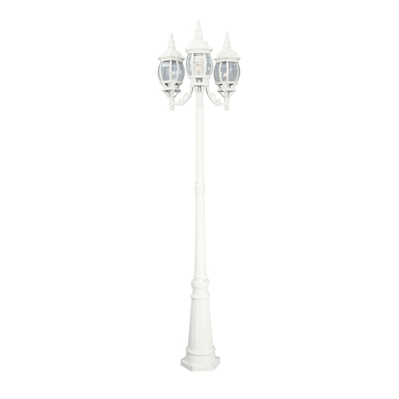 Riviera Three Light Post Lantern in White