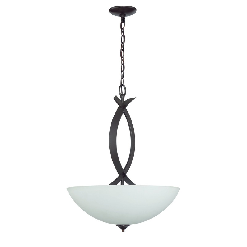 Sierra Three Light Inverted Pendant in French Bronze