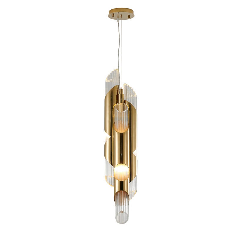 Six Light Pendant in Gold