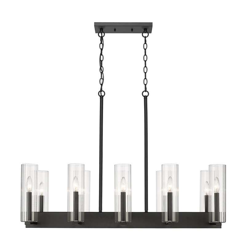 Ten Light Chandelier in Black