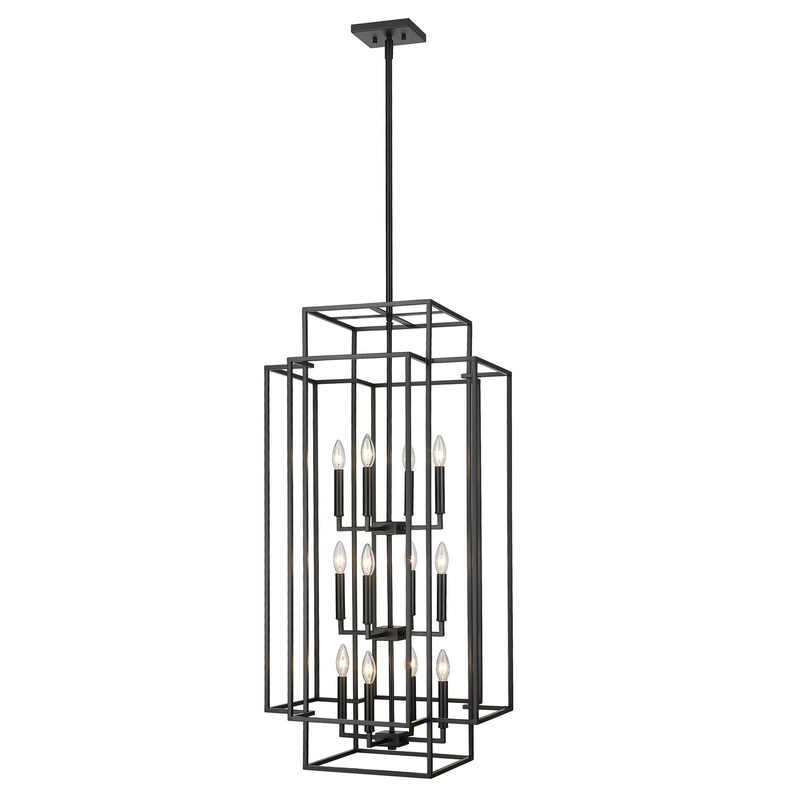 Titania 12 Light Pendant in Matte Black