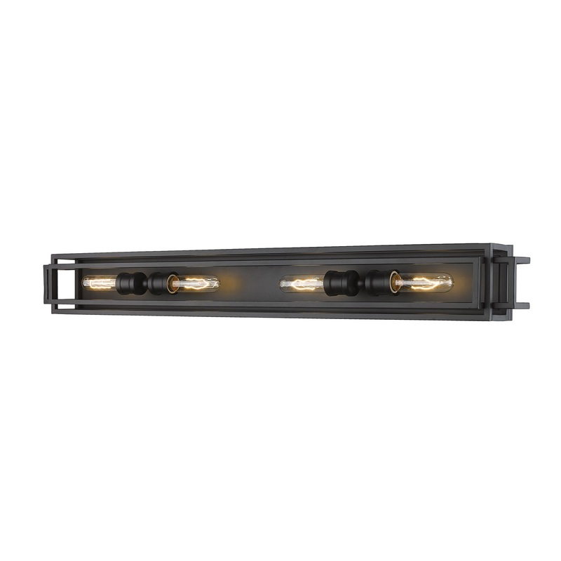 Titania Four Light Vanity in Matte Black