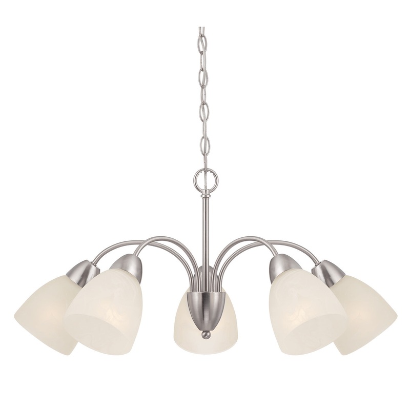 Torino Five Light Chandelier in Brushed Nickel