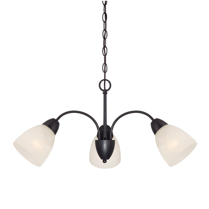 Torino Three Light Chandelier in Oil Rubbed Bronze