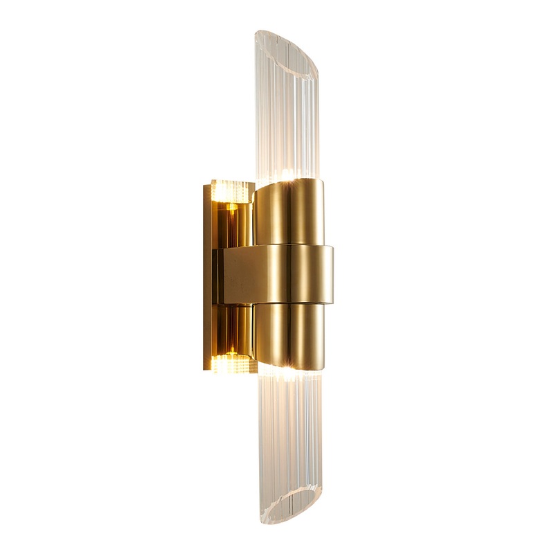 Two Light Wall Sconce in Gold