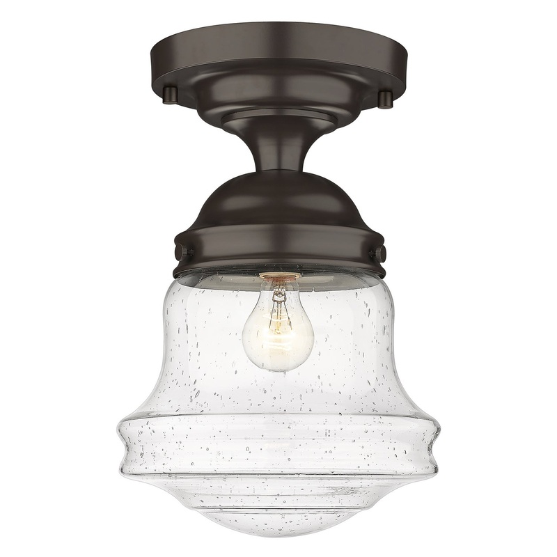 Vaughn One Light Flush Mount in Bronze