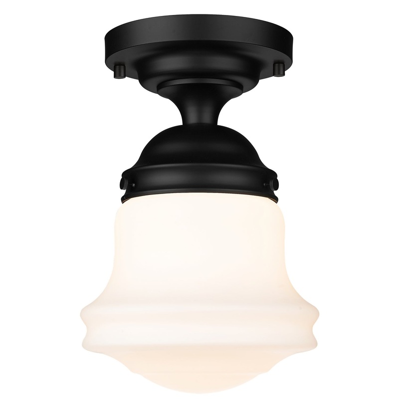 Vaughn One Light Flush Mount in Matte Black