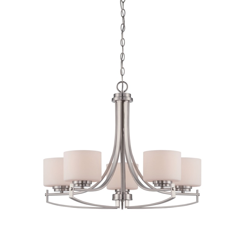 Axel Five Light Chandelier in Satin Platinum