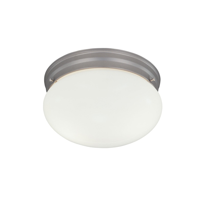 Basic Flushmount Two Light Flushmount in Pewter