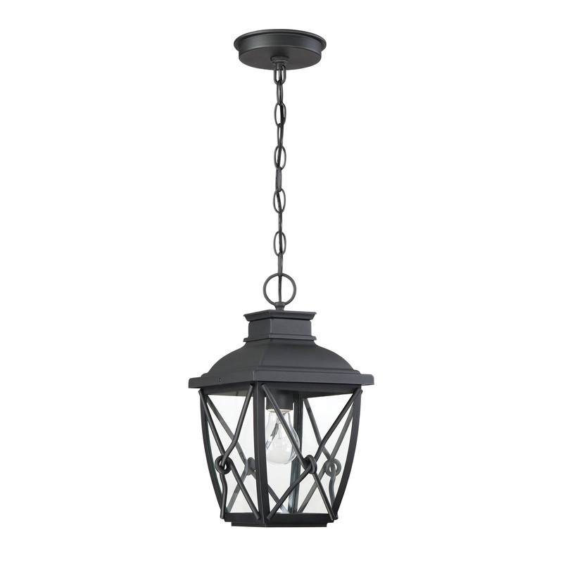 Belmont One Light Hanging Lantern in Black