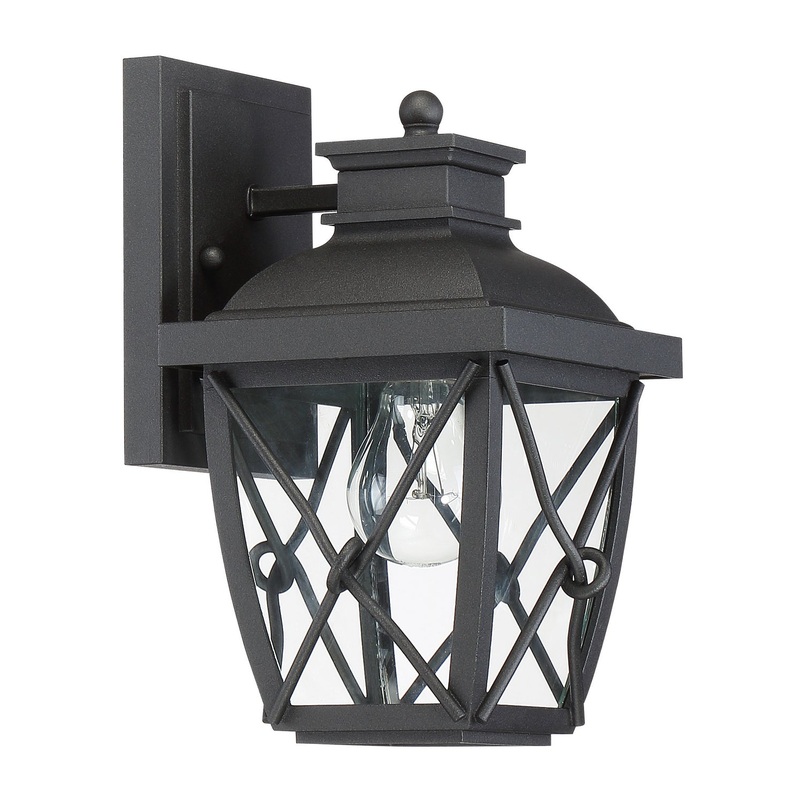 Belmont One Light Wall Lantern in Black