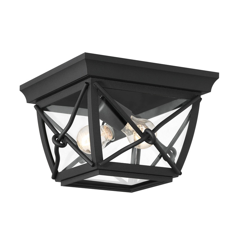 Belmont Two Light Flushmount in Black