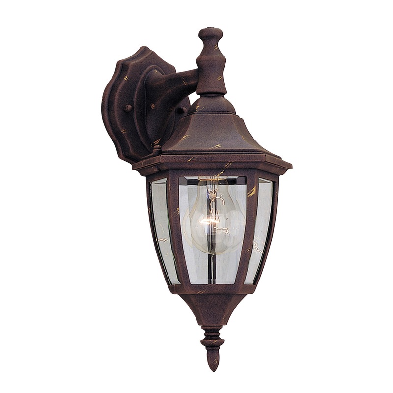 Builder Cast Aluminum One Light Wall Lantern in Autumn Gold