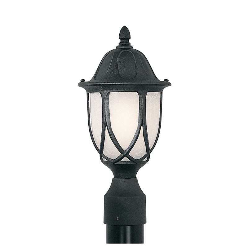 Capella One Light Post Lantern in Black